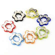 1pc (Random Color) 6-Sided Fidget Cube Flippy Finger Spinner Stress Relief Toy, Metal Keychain, Portable Decompression Toy - Multicolor - View 6