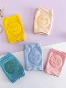 Joelheira Para Bebê Antiderrapante Confortável Par Infantil Engatinhar Proteção Criança Joelheira Bebe Engatinhar Infantil Proteção Para Joelhos Crianças Meias - Rosa Bebê - Visão 5