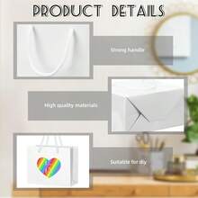 100 Pcs Thicken White Mini Gift Bags With Handles 3.9 X 4.7 X 2.4 Inch Small Paper Goodie Shopping Bags For Small Busin Party Wedding Gift Wrap Christmas - 白色 - 查看 3