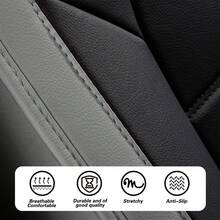 PU Leather 3D Car Seat Covers For 5 Seat Cars Full Set Full-Wrap Cube Style Universal Fit For All Seasons Front Rear Cushion Protector Interior Accessories Gift Decor - 灰色的 - 查看 9