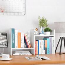 Desktop Shelf Organizer - Adjustable Wood Desktop Bookshelf, Table Top Shelves, Desk Book Organizer Office Supplies And Home Dcor White - ban đầu - Xem 7