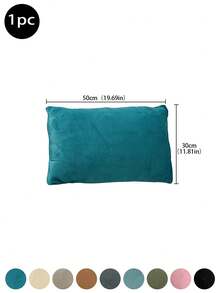 1 pièce Housse de coussin en peluche de renard argenté de couleur unie, simple, résistante à la saleté, amovible et lavable. Taie d'oreiller décorative pour la chambre, le salon, le canapé (insert de coussin non inclus), Champagne, Noir