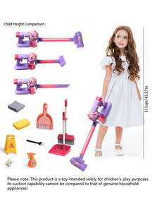 Children's Multi-Functional Vacuum Cleaner Set - Cleaning And Sweeping Set, Household Chores And Pretend Play Cleaning Tools, Children's Room Simulated Cleaning Interactive Game Toy, Role-Playing Props, Suitable For Boys And Girls As Christmas, Halloween, And Birthday Gifts - Multicolor - View 2