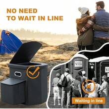 Ann Katy Upgrade XL Portable Toilet For Adults Extra Large Portable Travel Floding Toilet Camping Tall Toilets With Lid For Adults And Compact Potty For Car Hiking Beach And Camping