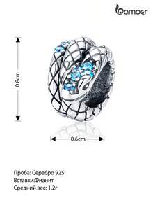 1 Stück 925 Sterling Silber Vintage Schlangen Serie Charms Perlen Regenbogen Kristall Anhänger für Frauen Armband Mode Herstellung einzigartiger DIY Schmuck Geschenk