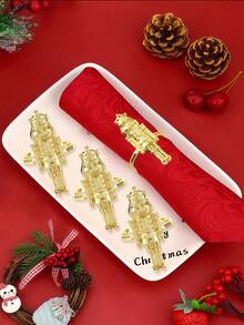 6pcs Christmas Tree Napkin Rings, Suitable For Room Decor, Dining Table Decor, Home Decor, Fit For Christmas, Party, Birthday, Wedding And Banquet Buffet Table Elegant Minimalist Decoration - Multicolor - View 40
