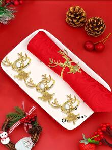 6pcs Christmas Tree Napkin Rings, Suitable For Room Decor, Dining Table Decor, Home Decor, Fit For Christmas, Party, Birthday, Wedding And Banquet Buffet Table Elegant Minimalist Decoration - Multicolor - View 42