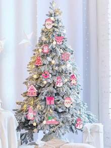 12/24 Stücke rosa Weihnachtsdekoration für Weihnachtsbaum Dekoration - Liebevolle PVC rosa Weihnachtsbaum Dekorationen, ideal zum Schmücken von Weihnachtsbäumen, passend zu Weihnachtsmann Weihnachtsdekoration, Ergänzung zu Weihnachtsdekorationen, kombinierbar mit Lebkuchenhaus Displays, als süße Weihnachtsgeschenke, als nützliche Weihnachtsbaum Aufhänger, und auch als charmante Weihnachtsgeschenke