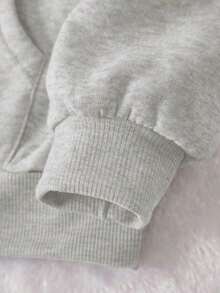 Wo Wonen Men's Casual Printed Drop Shoulder Fleece Sweatshirt - 酒紅色 - 查看 9