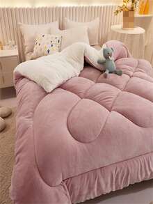 1 pieza Edredón estampado de sherpa grueso, cálido y suave, adecuado para habitación de invitados, dormitorio, uso en el hogar (solo edredón, sin incluir almohada)