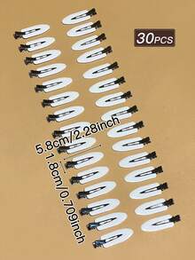 30个白色简约百搭发夹，小巧精致，鳄鱼夹款式，女士发饰，发夹，度假装饰，适合日常休闲及户外佩戴，发饰，女士配饰，头部配饰 - 白色 - 查看 4