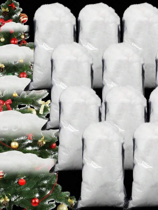 1pc Christmas Artificial Snow, Artificial Cotton, Fluffy Indoor Artificial Snow Blanket, Scene Layout Artificial Cotton, Simulation Snowflake DIY Props, Suitable For Christmas Tree Decoration, Party Background Decoration, Gift Decoration