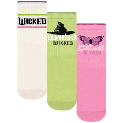  Wicked Pack Of 3 Girls Socks