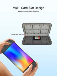 2 Accessories Set: Carrying Case + TPU Separated Left & Right Grip Case + PC Protective Shell + Separated Silicone Grip Covers + 4pcs Joystick Caps + 2pcs Tempered Glass Screen Protectors + 1 Game Card Case, Waterproof & Shockproof - Multicolor - View 11