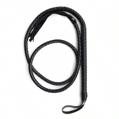1 Heavy Duty Western Cowboy Whip With Ergonomic Non- Grip And Lanyard - Realistic Whip Sound, Suitable For Equestrian Training, Rodeo, Western Riding Shows, Dressage And Show Jumping, Black Training Whip, Must-Have For Equestrian Enthusiasts, Horse Whips, Horse Gear And Supplies, Western Horse Gear, Long Whip, Riding Equipment, Equestrian Dressage Whip, Horse Training Equipment