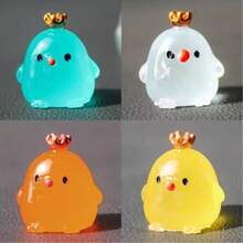 1/2/4 تمثال صغير لتاج الدجاجة الجميلة للسيارة، حيوان أليف مميز للسيارة، إضاءة ليلية الاستخدام كديكور داخلي للسيارة، عنصر ديكور للسيارة