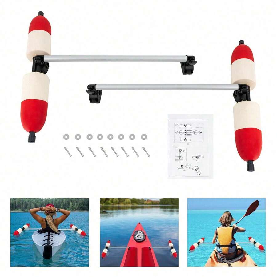 1 Pair Kayak Canoe PVC Stabilizer System Outrigger Arms Fishing Sidekick Kit - 1 - View 1
