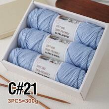 3pcs/Pack Chunky Hand Knitting Yarn, Alpaca Knitted Blend Thick Yarn For Sweater, Scarf, Jacket DIY