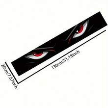 1pc Anime Style Car Windshield Sticker - Made Of Scratch-Resistant Vinyl, Red & Black Character Pattern, Self-Adhesive Design Fits All Vehicles, Durable & Easy To Apply, Ideal For Anime Fans & Car Enthusiasts, Anime Car Accessory, Vehicle Customization, Eye-Catching Graphic Design, High-Quality Printing - Black - View 4