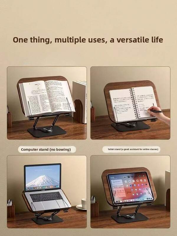 360° drehbarer Buchständer, Leseständer für Zuhause, höhenverstellbarer Tischleseständer