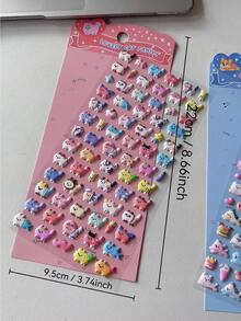 3D泡沫贴纸，卡通迷你兔子和狗装饰贴纸，适用于剪贴簿、日记本、儿童 - 彩色 - 查看 10