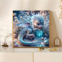 5D Square/Round Diamond Painting Kit, Sleeping Dragon, Full Artificial Diamond Rhinestone Mosaic Painting, Diamond Art Kit, Home Decor Office Home Wall Art Decoration - 彩色 - 查看 3