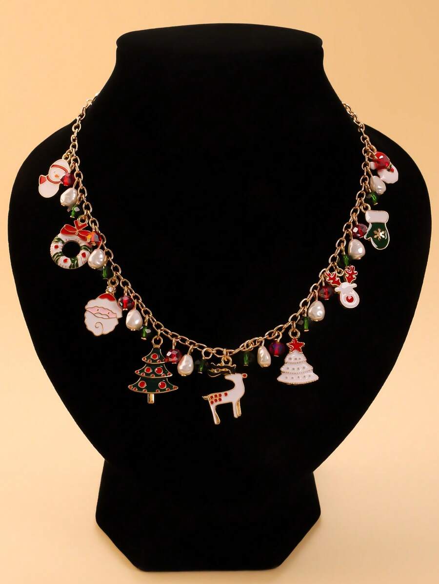قلادة عيد الميلاد الكرتونية الأنيقة للنساء قطعة واحدة