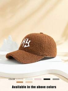 1 chiếc mũ lưỡi trai bóng chày NY Teddy Fleece thêu, mũ chống nắng ngoài trời có thể điều chỉnh, phù hợp cho mọi mùa du lịch, nghỉ dưỡng bãi biển, phong cách Y2K dành cho giới trẻ - mũ bóng chày - Xem 32