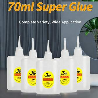 1/2/3瓶非力固牌3秒瞬干强力通用胶水，30g/60g适用于木材、金属、铁、塑料、亚克力等材质，专用502胶水，防水透明液体，适用于手工模型修补、居家、办公、工业等场合，大瓶装，瞬干