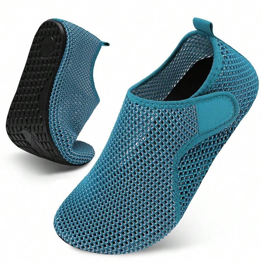 Scurtain Barefoot Water Shoes For Women Men Beach Swim Aqua Socks Summer Quick-Dry Sandals Slippers - 網格白色藍色 - 查看 1