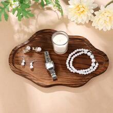 Small Decorative Tray Wood Decorative Serving Tray For Candles Perfume Cloud Wooden Jewelry Tray Trinket Dish Wooden Trays For Coffee Table Home Decor