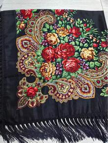 1件女款萬聖節服裝，傳統墨西哥流蘇玫瑰蕾絲披肩圍巾，墨西哥披肩花朵髮夾，孔雀亮片摺扇，弗朗明哥舞裙，亡靈之日（隨機尺寸、顏色與款式），派對 - 彩色 - 查看 8