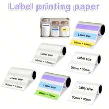Colorful Paper Label Rolls And White Paper Rolls (50*15mm And 50*30mm) - Continuous Printing Paper For Printable Wrapping, Document Classification, Promotional Labels, Product Labels, DIY Crafts, And Classification Marking Notes