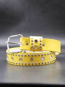 1pc Women's Belt Fashionable Rivet Belt Needle Buckle Belt Street Punk HipHop Style Y2K Belt Paired With Skirt Jeans Belts