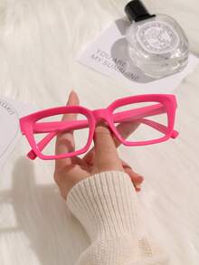 3pcs/Set Fashion Versatile Women's Non-Prescription Glasses, Suitable For Daily Wear - Black Rose Red Transparent White Flat Combination - View 2