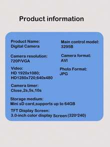 AKKHOO Vintage High Definition Digital Camera, USB 3.0, 4K HD, Portable Travel Photography Camera, Compact And Portable Card Camera - Pink - View 10