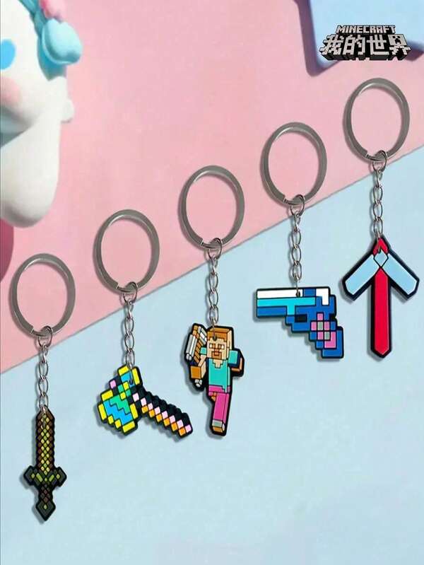 Minecraft 1 قطعة/10 قطع من سلسلة ماينكرافت عشوائية، قلادة معلقة من المطاط اللين PVC، ديكور معدني إبداعي، مناسبة للمفاتيح والحقائب والهدايا للأصدقاء والعائلة والزملاء، ديكورات الحفلات، سلسلة مفاتيح للمرح طوال العام