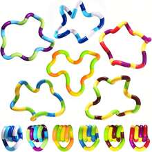 NewSensory Fidget Toys - 6PCS Multicolor Twisty Fidget Toys Adults,Boys,Girls Relaxation,Anxiety Stress Relief,Decompression-Squeeze, Twist, Chain Spinner GiftBirthday Gifts Kids - 6件 - 查看 3