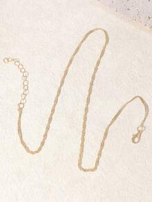 优雅简约女士波浪链项链，精致锁骨链项链，适合日常佩戴，送给母亲、最好的朋友、女朋友的礼物（不含包装盒）