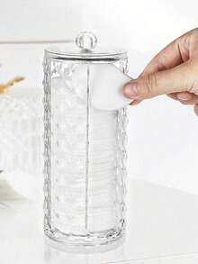 1pc Swab Holder, Makeup Remover Pad Dispenser, Covered Makeup Remover Pad Storage Box, Transparent Cosmetic Organizer, Bathroom Makeup Swab & Pad Holder,Gifts For Women,Christmas Gifts,Gift Ideas For Women - Multicolor - View 1