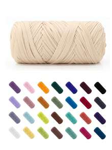 200克/卷高弹力绳线，柔软弹力涤纶线，适合制作色彩鲜艳的钩编作品，是家居装饰DIY工艺品的理想之选，例如DIY编织、钩编项目、手工编织包、篮子、毯子、垫子、鞋子、拖鞋、枕头和玩偶，多色纱线，编织配件 - 彩色 - 查看 19