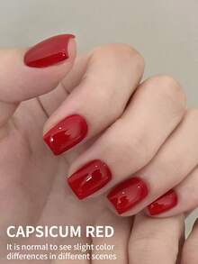 XEIJAYI 1 peça 15ml esmalte líquido vermelho, esmalte sem perfume de alto brilho UV LED, sem fragrância, preto puro, manicure francesa, salão de beleza, faça você mesmo, arte de unha - Vermelho - Ver 4