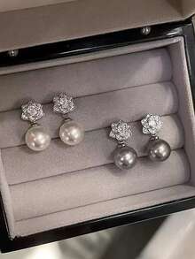 Minimalist Fashionable Classic Rose Stud Earrings, French Luxurious Elegant Camellia Flower Earrings, Suitable For Women's Daily, Festival, Party, And Commuting Wear