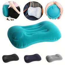 Portable Fabric Air Pillow Lightweight Bed Pillow Inflating Folding Inflatable Pillow Travel Pillow For Camping Desk Rest Backpacking Hiking Camping Travel Essentials Camping Accessories Camping Equipment Hiking