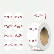 500pcs/Roll Stick Figure Stickers, Cartoon Cute Creative Labels, Round Stickers For Scrapbooking, Mother's Day Stickers, Gift Wrapping Heart Stickers - Multicolor - View 20