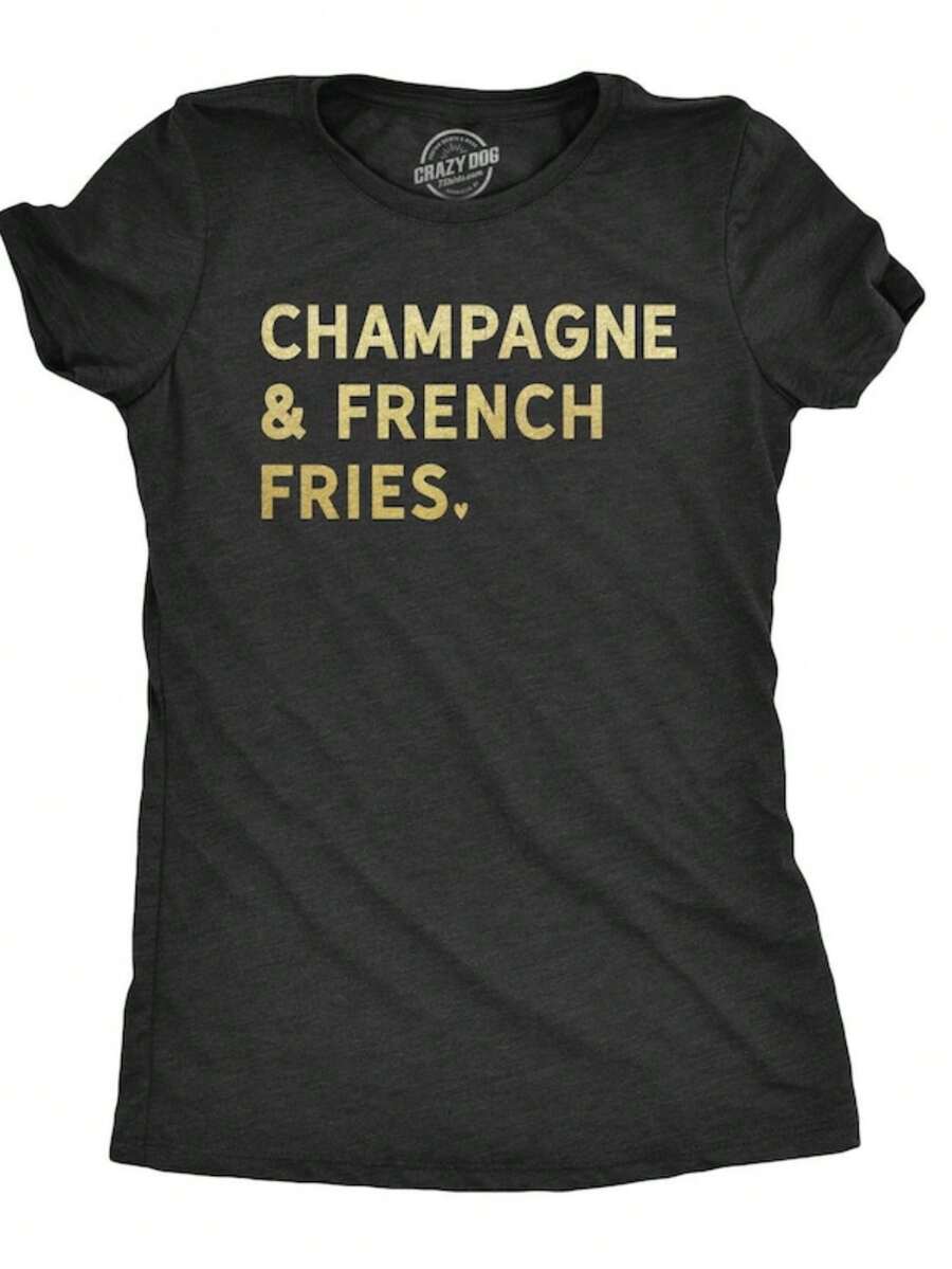 Champagne T Shirt Women, Funny Ladies Brunch Tshirts With Sayings, Bachelorette Party Tees With Joke - 黑色 - 查看 1
