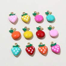 10-20pcs Enamel Cherry Apple Strawberry Fruit Charms Pendant 11x8mm Stainless Steel DIY Jewelry Making Accessories Supplies - Fruit - View 2