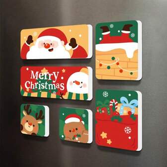Imanes de refrigerador magnéticos creativos de Navidad con diseños de Papá Noel, animales de dibujos animados, pingüinos, árbol de Navidad, alces, para crear un ambiente festivo