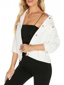 LifeShe Denim Jacket Light Jean Jackets Coatshalloween - 白色C - 查看 7