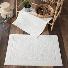 2-Pack Foot Towels – 50x70 Cm | 100% Cotton, Soft & Absorbent Bath Mats – MADE IN TURKEY - White - View 4
